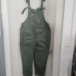 Lucy & Yak Sage Green Corduroy Overalls